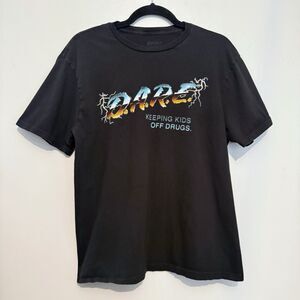 Dare T Shirt Mens Large Black Keep Kids Off Drugs Vintage Retro Style Graphic